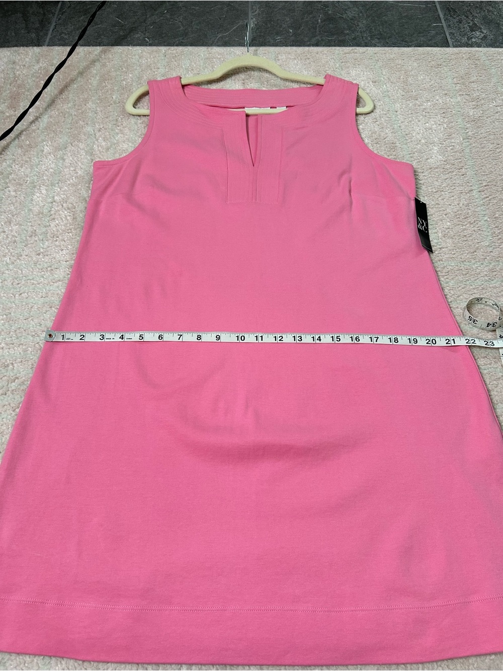 New York & Company Sleeveless Bubblegum Pink Shift Tank Dress Cotton Size XL - Picture 10 of 13